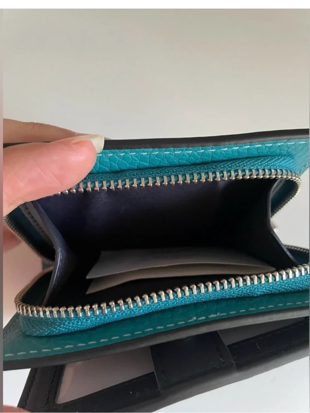 Coach Snap Card Case Wallet Teal Blue Leather With C Charm NWT  *AUTHENTIC*